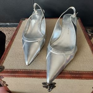 Silver MARTINEZ VALERO Slingback Pumps